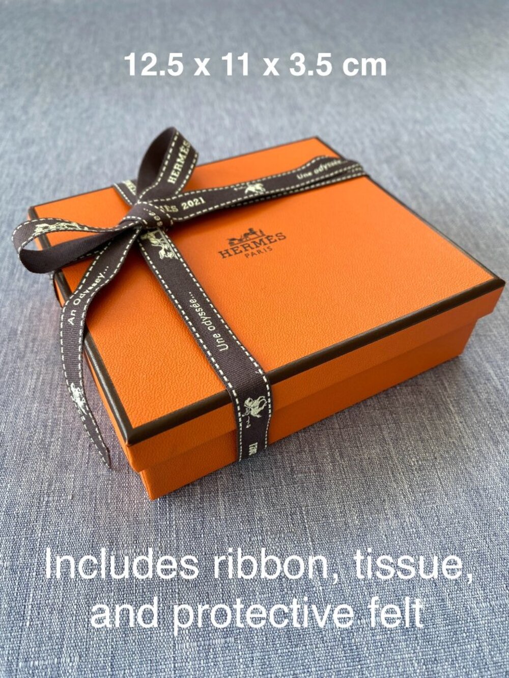 Authentic Hermès | Orange Box with Tissue Ribbon Gift Decoration Storage